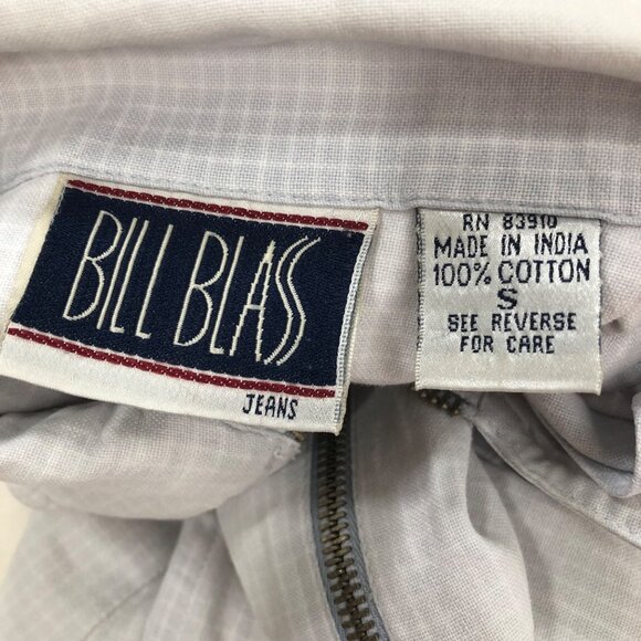 Vintage 90s Bill Blass Womens Plaid Short Sleeve Zip Up Cotton Blouse / Small - Picture 5 of 9